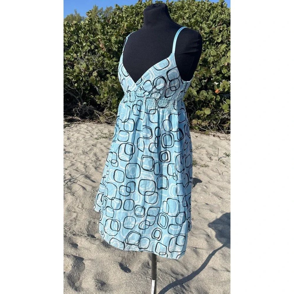 Vintage Y2K Blue Floral Cottage Core Baby Doll Derek Heart Dress / Size: L - Picture 1 of 11